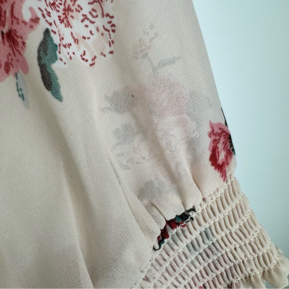 Midnight Sky Peach Floral Long Sleeve Blouse Women's Size Large - Picture 11 of 13